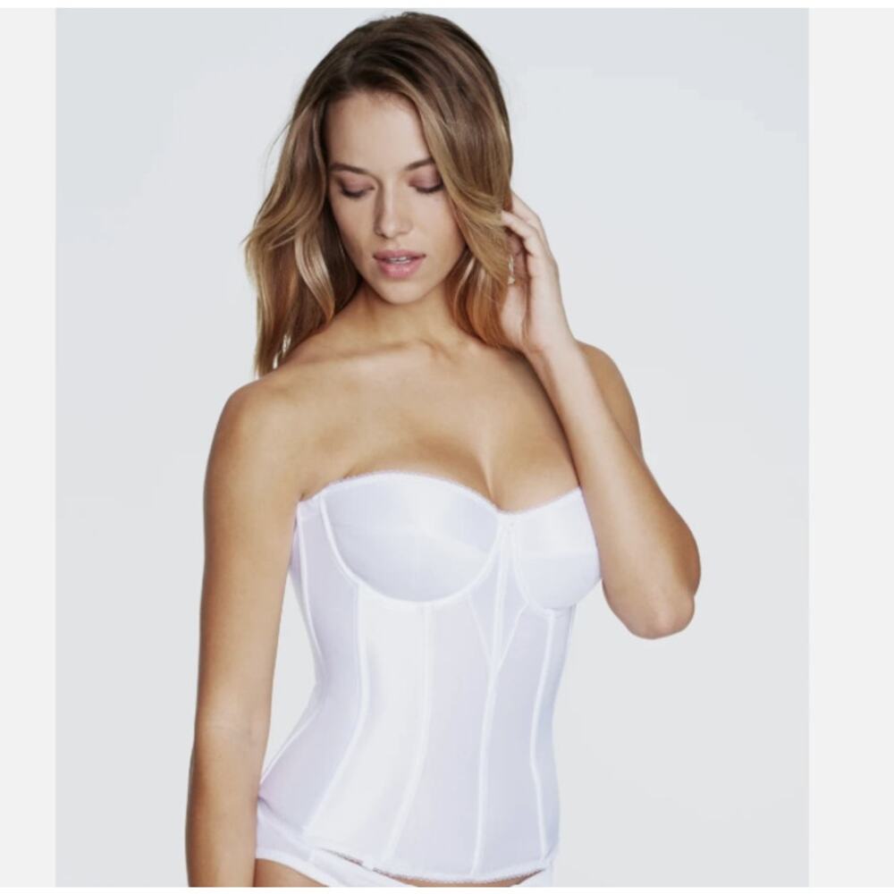 Dominique White Strapless Corset Bustier